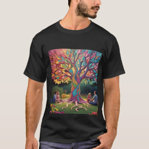 Reunião familiar sob uma camisa majestosa de homen