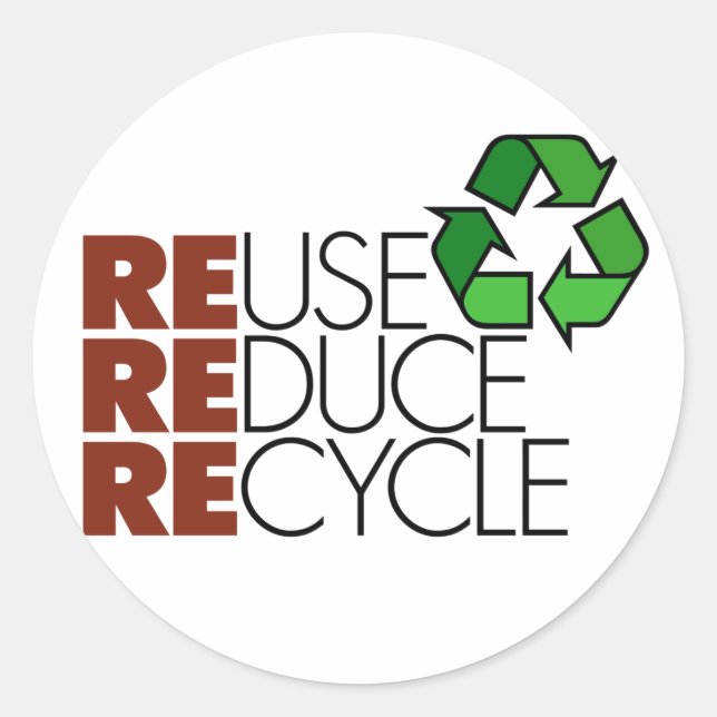 Reutilizar Reduzir os adesivos do Reciclar (Frente)