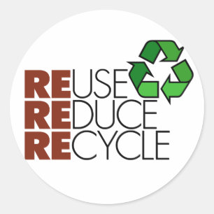 Reutilizar Reduzir os adesivos do Reciclar