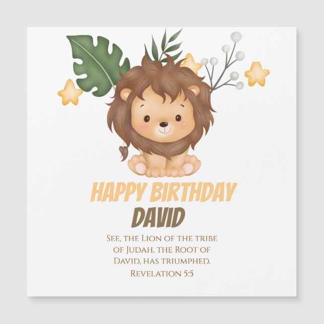 Revelation 5:5 Lion of Judah Christian Greetings  (Frente)