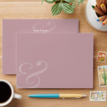 REVERSE Mauve Ampersand Wedding Return Address |