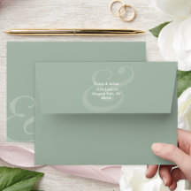 REVERSE Sage Ampersand Wedding Endereço de Retorno