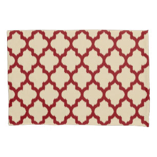 Reversible Burgundy E Tan Quatrefoil Ikat