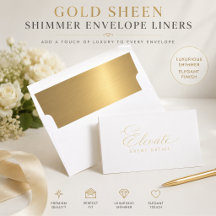 Revestimento de Envelope com Brilho em Dourado Ele