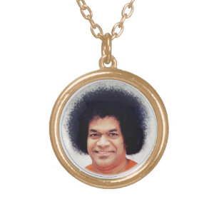 Revestimento Dourado de Sathya Sai Baba da colar
