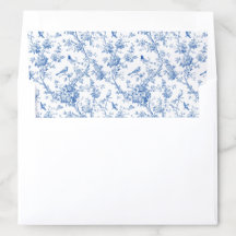 Revestimentos de Envelope Toile Floral Azul Clássi