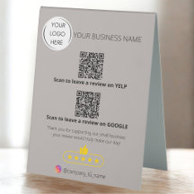 Revisão de negócios de código QR LOGO GOOGLE e YEL