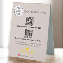 Revisão de negócios de código QR LOGO GOOGLE e YEL