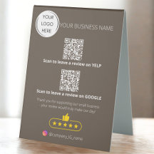 Revisão de negócios de código QR LOGO GOOGLE e YEL