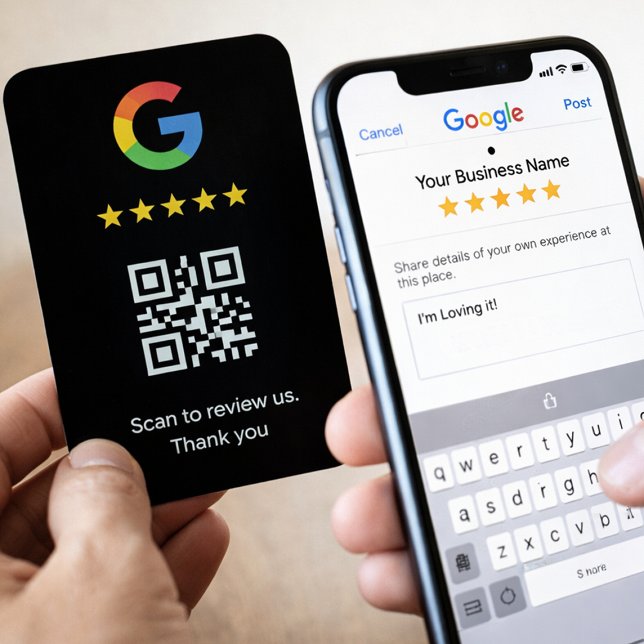 Revisão do Google Cartão QR Código Minimalista Pre (Criador carregado)