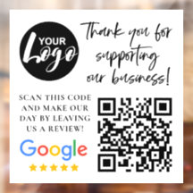 Revisões do Google Obrigado Logotipo Código QR