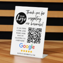 Revisões do Google Obrigado Logotipo Código QR
