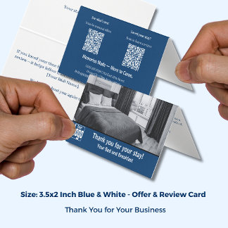Revisões Oferecem Azul&Branco B&B Obrigado Cartão