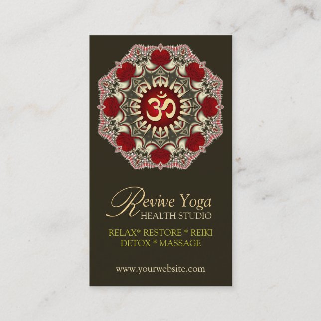 Reviva Yoga Love Om New Age Cartões de visitas (Frente)