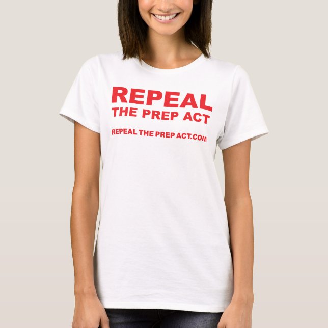 Revogação da Lei PREP sobre a camisa BRANCA WOMENS (Frente)