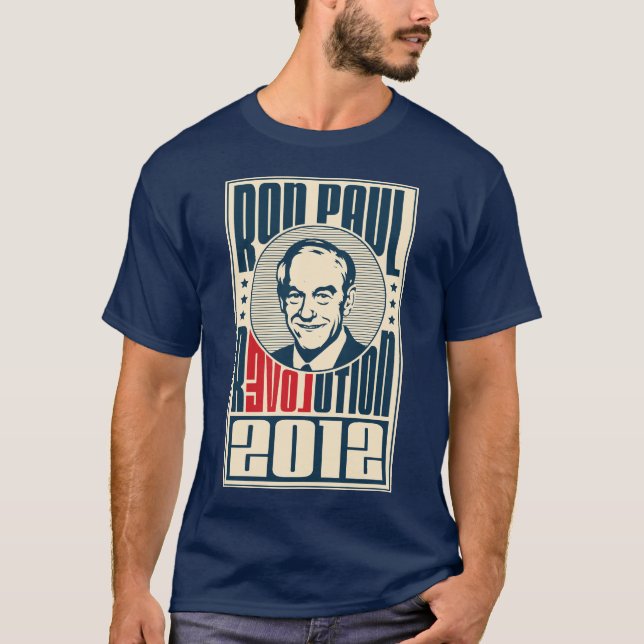 Revolução 2012 de Ron Paul - t-shirt escuro (Frente)