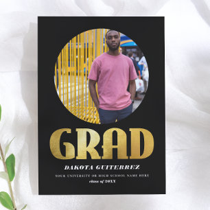Revolução   Anúncio de Foto de Graduação Dourado e