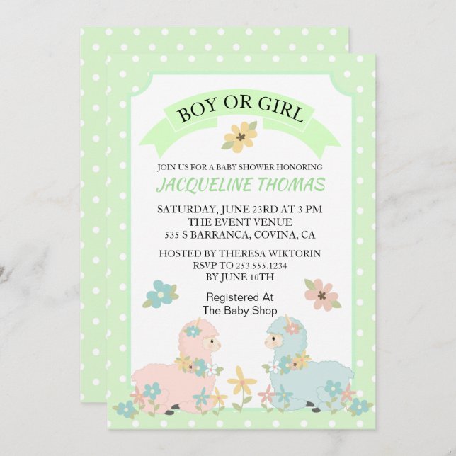 Revolução de Gênero Convite para Chá de fraldas Ll (Frente/Verso)