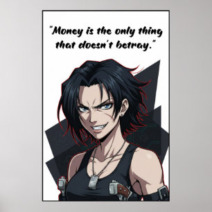 Revy – Citação de Dinheiro do Black Lagoon Poster 