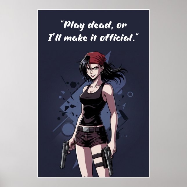 Revy – Play Dead Quote Poster | Anime Wall Art (Frente)
