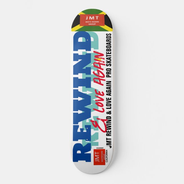REWIND & AME OUTRA VEZ 8 1/4" Deck de Skateboard (Frente)