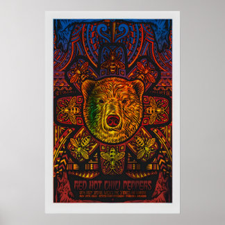 RHCP REPRODUCTION Gig Poster Matte  Art Print. Red