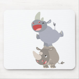 Rhinos bonitos Mousepad dos desenhos animados do