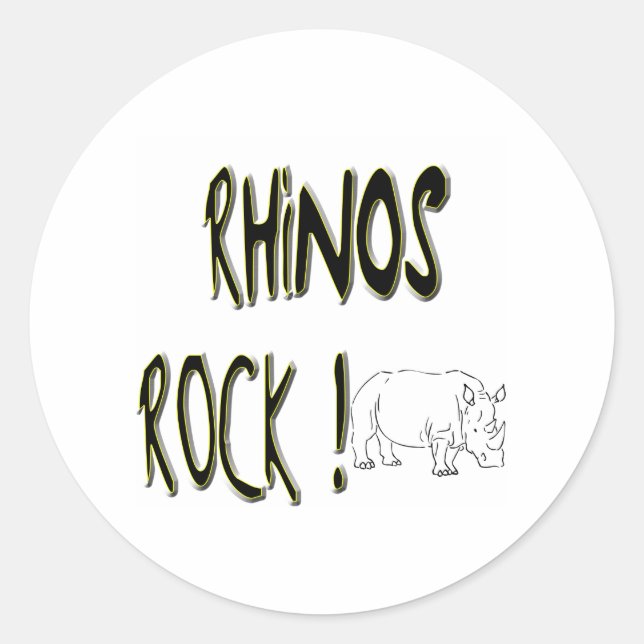 Rhinos Rock! Adesivo (Frente)