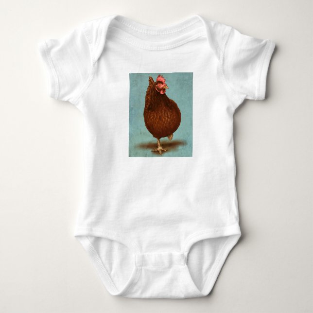 Rhode - camisas vermelhas da galinha da ilha para (Frente)