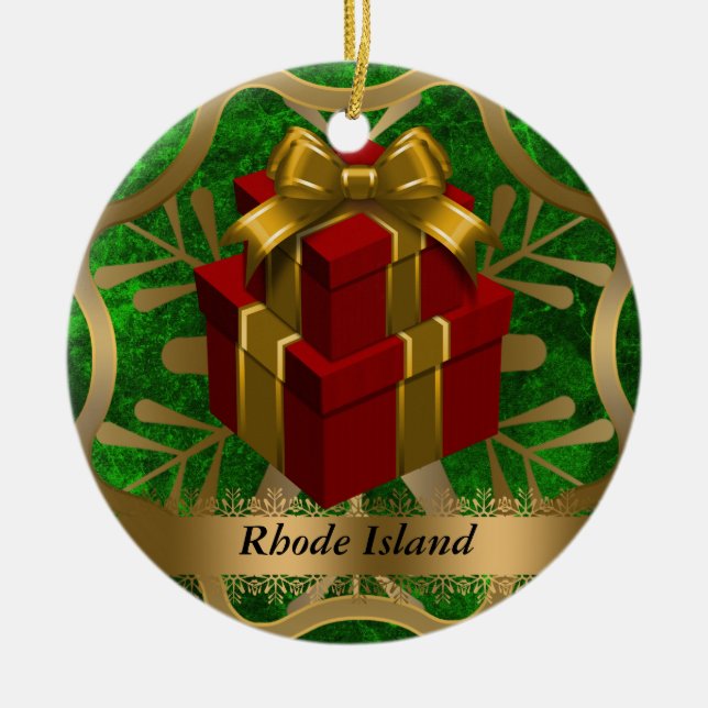 Rhode - enfeites de natal do estado de ilha (Frente)