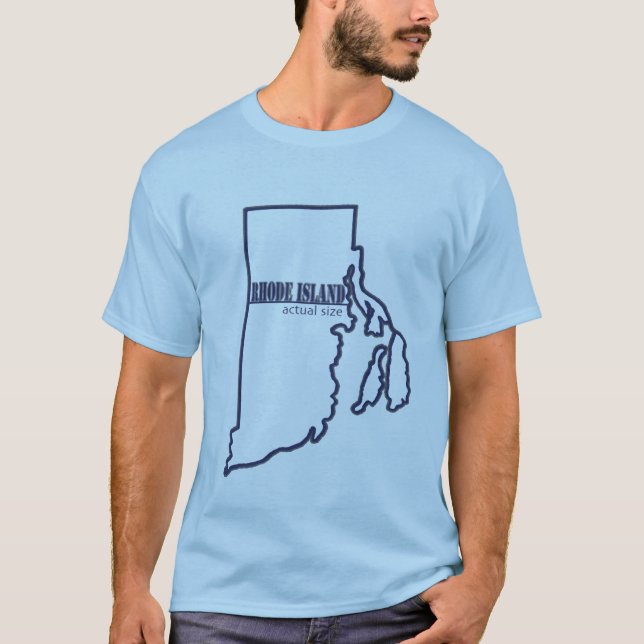 Rhode Island - Camisa T de tamanho real (Frente)