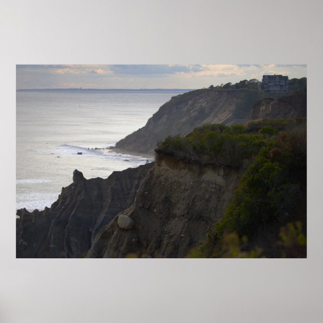 Rhode Island Cliffside Waterscape Poster (Frente)