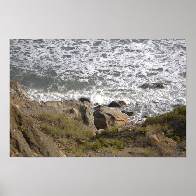 Rhode Island Cliffside Waterscape Poster (Frente)
