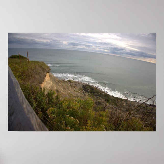 Rhode Island Cliffside Waterscape Poster (Frente)