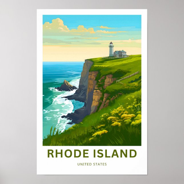 Rhode Island Estados Unidos Viagem Impressão (Frente)
