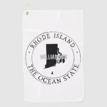 Rhode Island Golf Towel State Personalizado