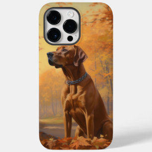 Rhodesian Ridgeback no Outono Folhas Caem Inspira