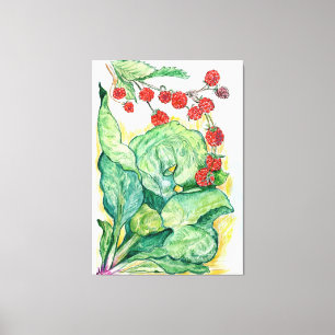 Rhubarb e Framboesas design na Canvas