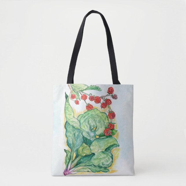 Rhubarb e framboesas Tote Bag (Frente)