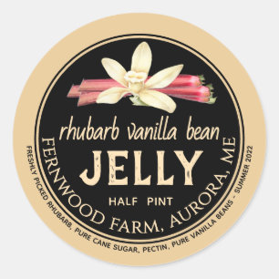 Rhubarb Vanilla Bean Jelly Adesivo redondo clássic