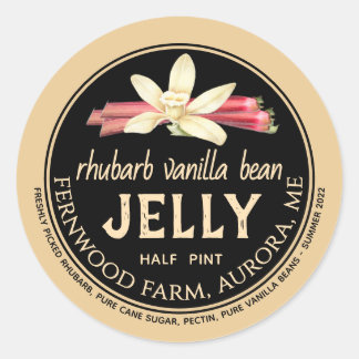 Rhubarb Vanilla Bean Jelly Adesivo redondo clássic