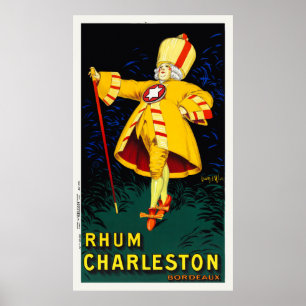 Rhum Charleston Bordeaux Poster vintage 1925
