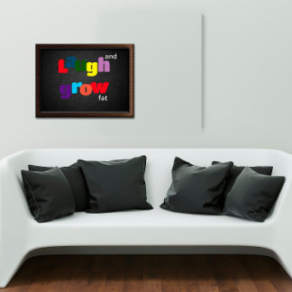 Ria e cresça Poster de tipografia colorida e gorda