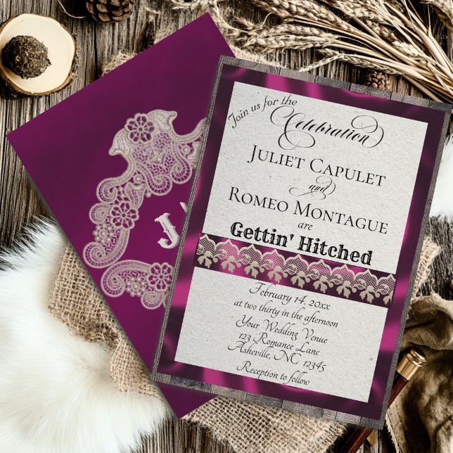 Ribbon & Lace Gettin' Hitched - Ameixa (Criador carregado)