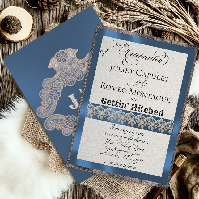 Ribbon & Lace Gettin 'Hitched - Azul (Criador carregado)