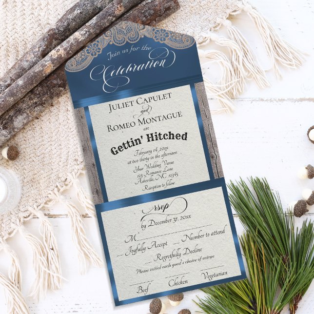 Ribbon & Lace Gettin 'Hitched - Azul (Criador carregado)
