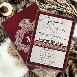 Ribbon & Lace Gettin 'Hitched - Borgonha