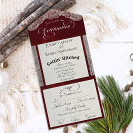 Ribbon & Lace Gettin' Hitched - Borgonha