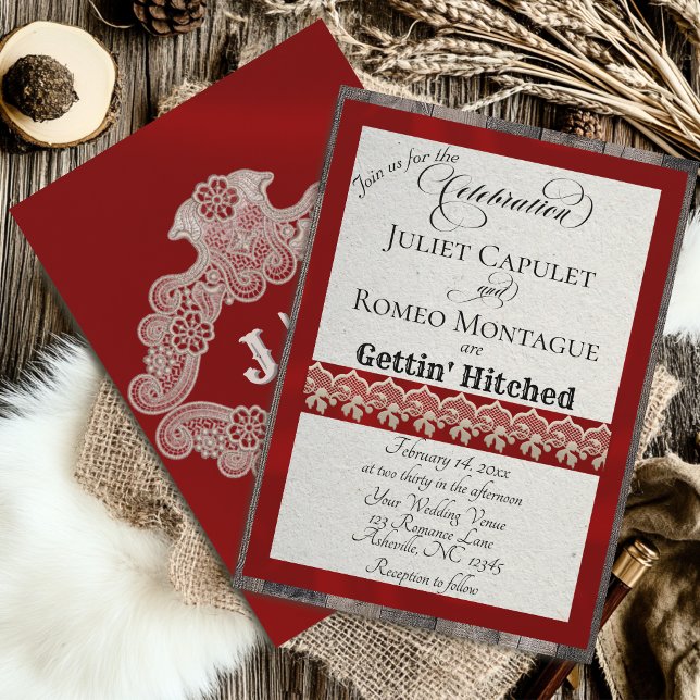 Ribbon & Lace Gettin 'Hitched - Vermelho (Criador carregado)