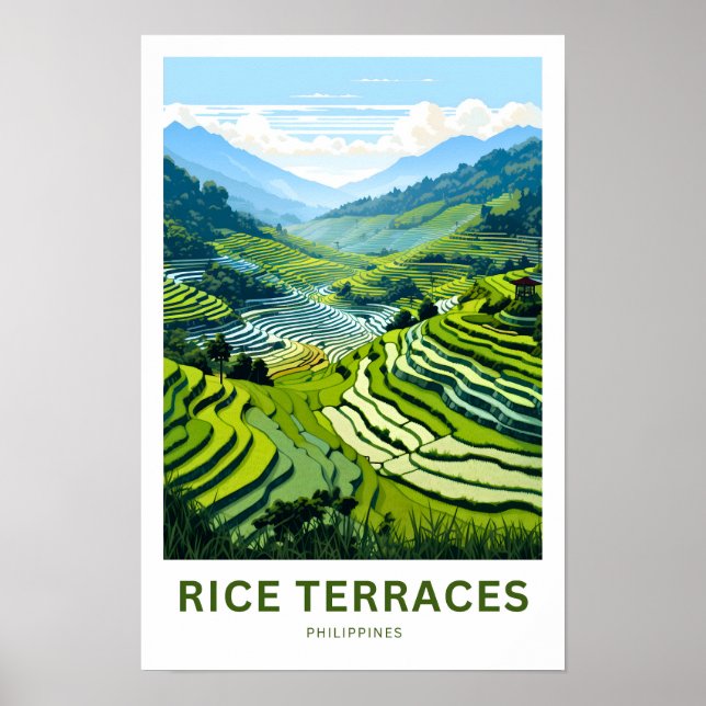 Rice Terraces Filipinas Viagem Impressão (Frente)